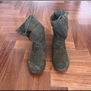 Steve Madden Olive Suede Moto Boots US 6.5